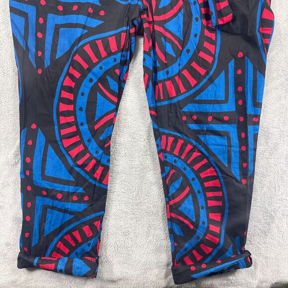 Vibrant Geometric Jumpsuit in Blue and Red - Picture 7 of 16
